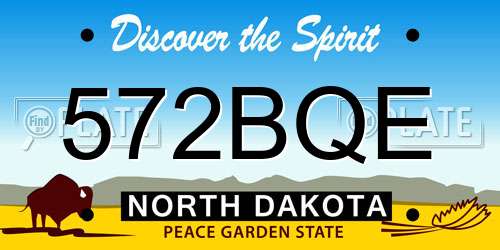 572BQE North Dakota License Plate