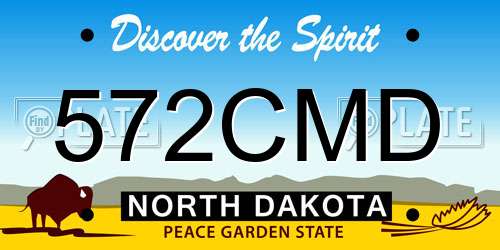572CMD North Dakota License Plate
