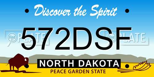 572DSF North Dakota License Plate