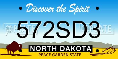 572SD3 North Dakota License Plate