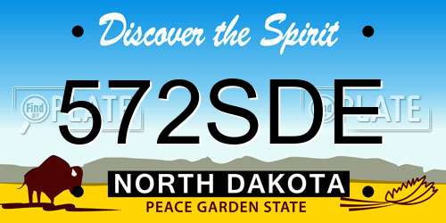 572SDE North Dakota License Plate
