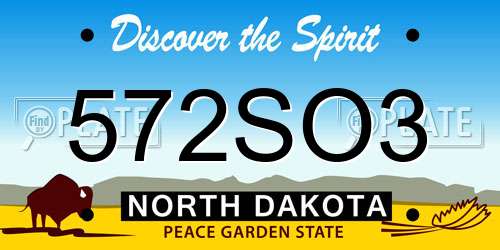 572SO3 North Dakota License Plate