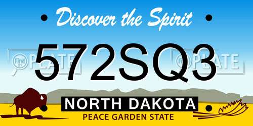 572SQ3 North Dakota License Plate