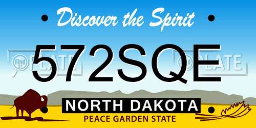 572SQE North Dakota License Plate