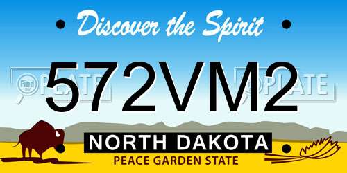 572VM2 North Dakota License Plate