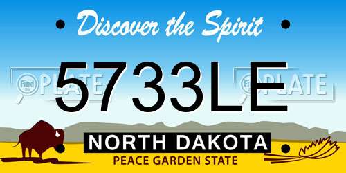 5733LE North Dakota License Plate