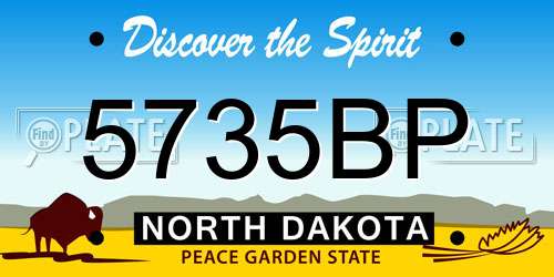 5735BP North Dakota License Plate