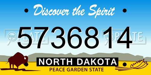 5736814 North Dakota License Plate