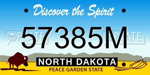 57385M North Dakota License Plate