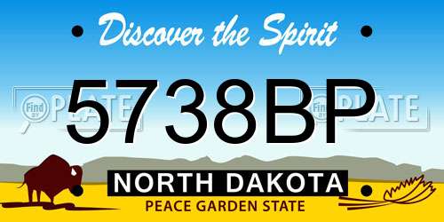5738BP North Dakota License Plate