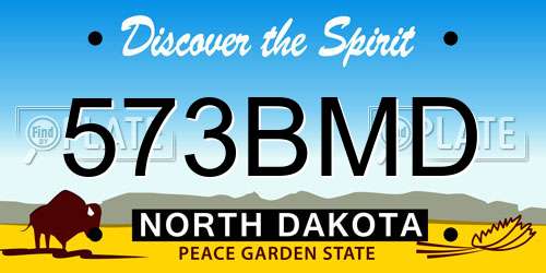 573BMD North Dakota License Plate