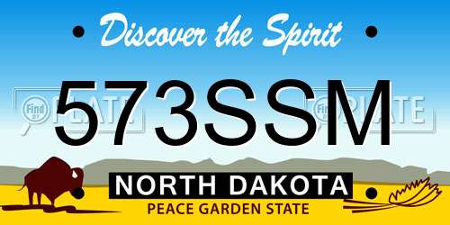 573SSM North Dakota License Plate