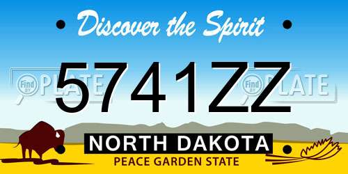 5741ZZ North Dakota License Plate