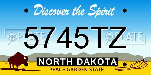 5745TZ North Dakota License Plate