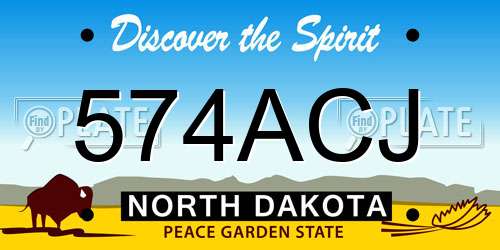574ACJ North Dakota License Plate