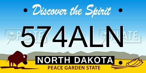 574ALN North Dakota License Plate