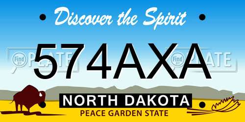574AXA North Dakota License Plate