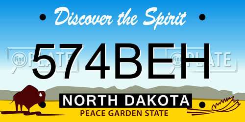 574BEH North Dakota License Plate