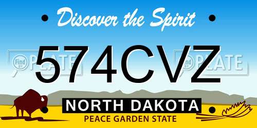 574CVZ North Dakota License Plate