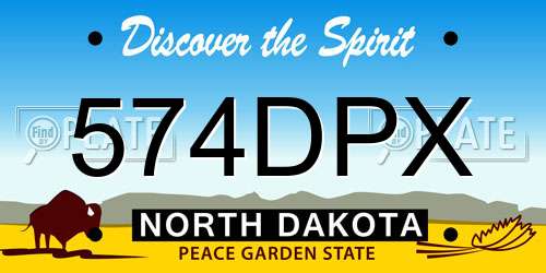 574DPX North Dakota License Plate