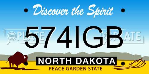 574IGB North Dakota License Plate