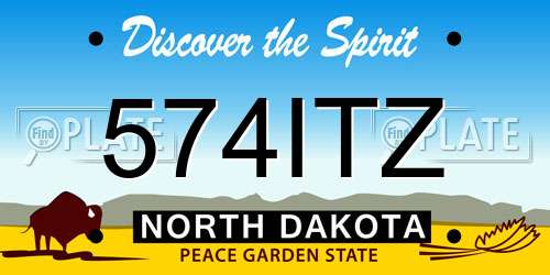 574ITZ North Dakota License Plate