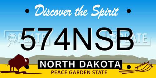 574NSB North Dakota License Plate