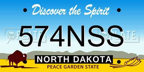 574NSS North Dakota License Plate