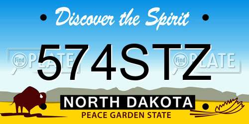 574STZ North Dakota License Plate