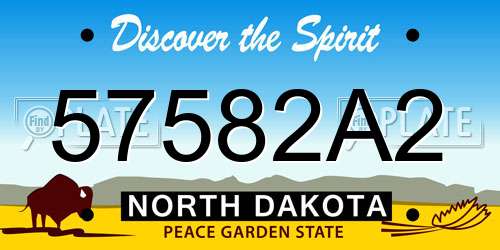 57582A2 North Dakota License Plate