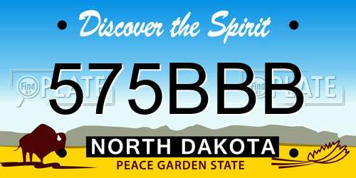 575BBB North Dakota License Plate