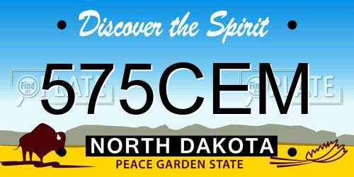 575CEM North Dakota License Plate