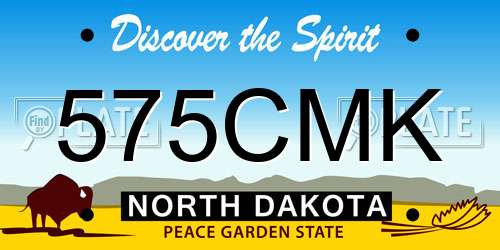 575CMK North Dakota License Plate