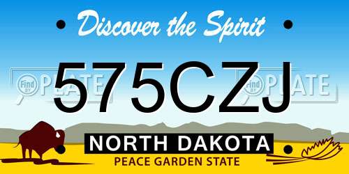 575CZJ North Dakota License Plate