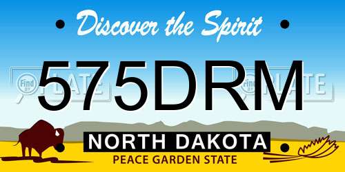 575DRM North Dakota License Plate