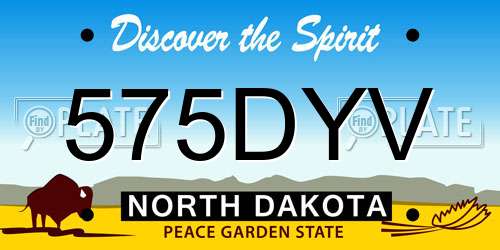 575DYV North Dakota License Plate
