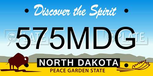 575MDG North Dakota License Plate