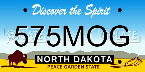 575MOG North Dakota License Plate