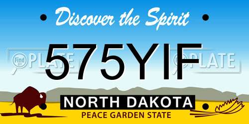 575YIF North Dakota License Plate