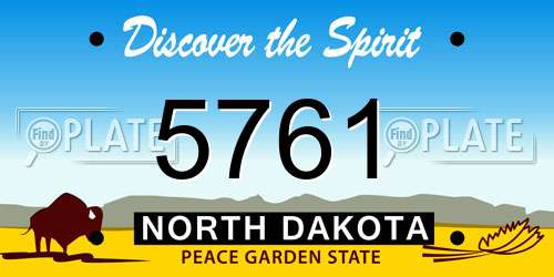 5761 North Dakota License Plate