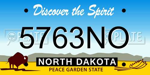 5763NO North Dakota License Plate
