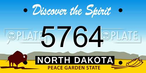5764 North Dakota License Plate