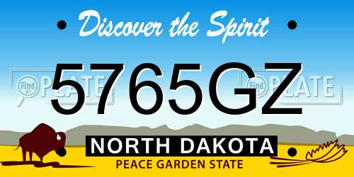 5765GZ North Dakota License Plate
