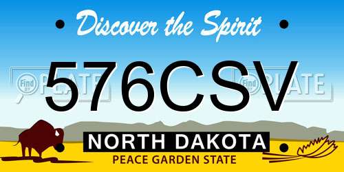 576CSV North Dakota License Plate