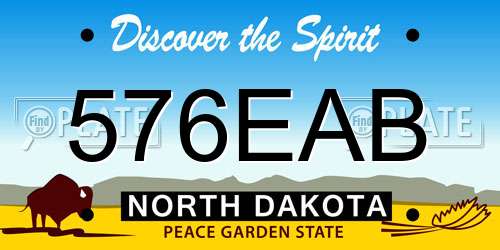 576EAB North Dakota License Plate