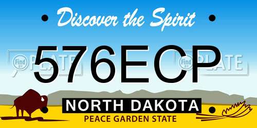 576ECP North Dakota License Plate