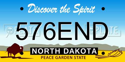 576END North Dakota License Plate