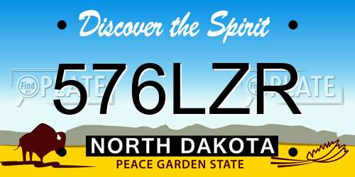 576LZR North Dakota License Plate