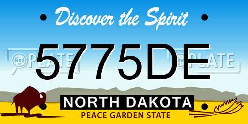 5775DE North Dakota License Plate