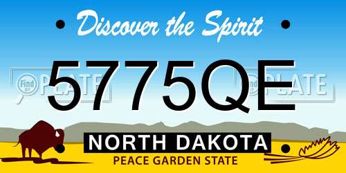5775QE North Dakota License Plate